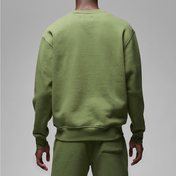 Nike Jordan Brooklyn Fleece Men's Crewneck Sweatshirt Size S Olive FJ7776-340 - Picture 5 of 7